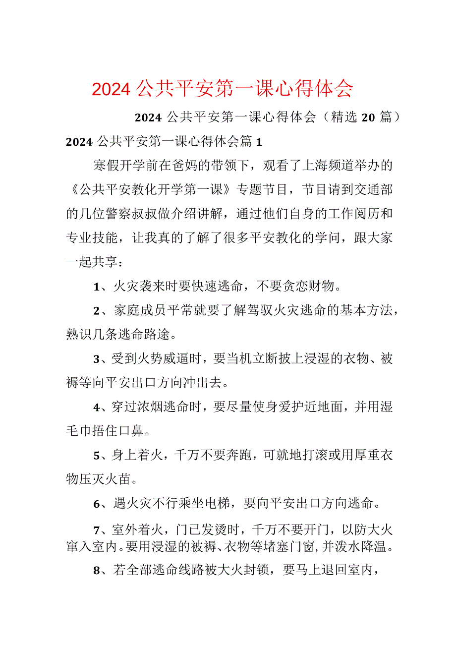 2024公共安全第一课心得体会.docx_第1页