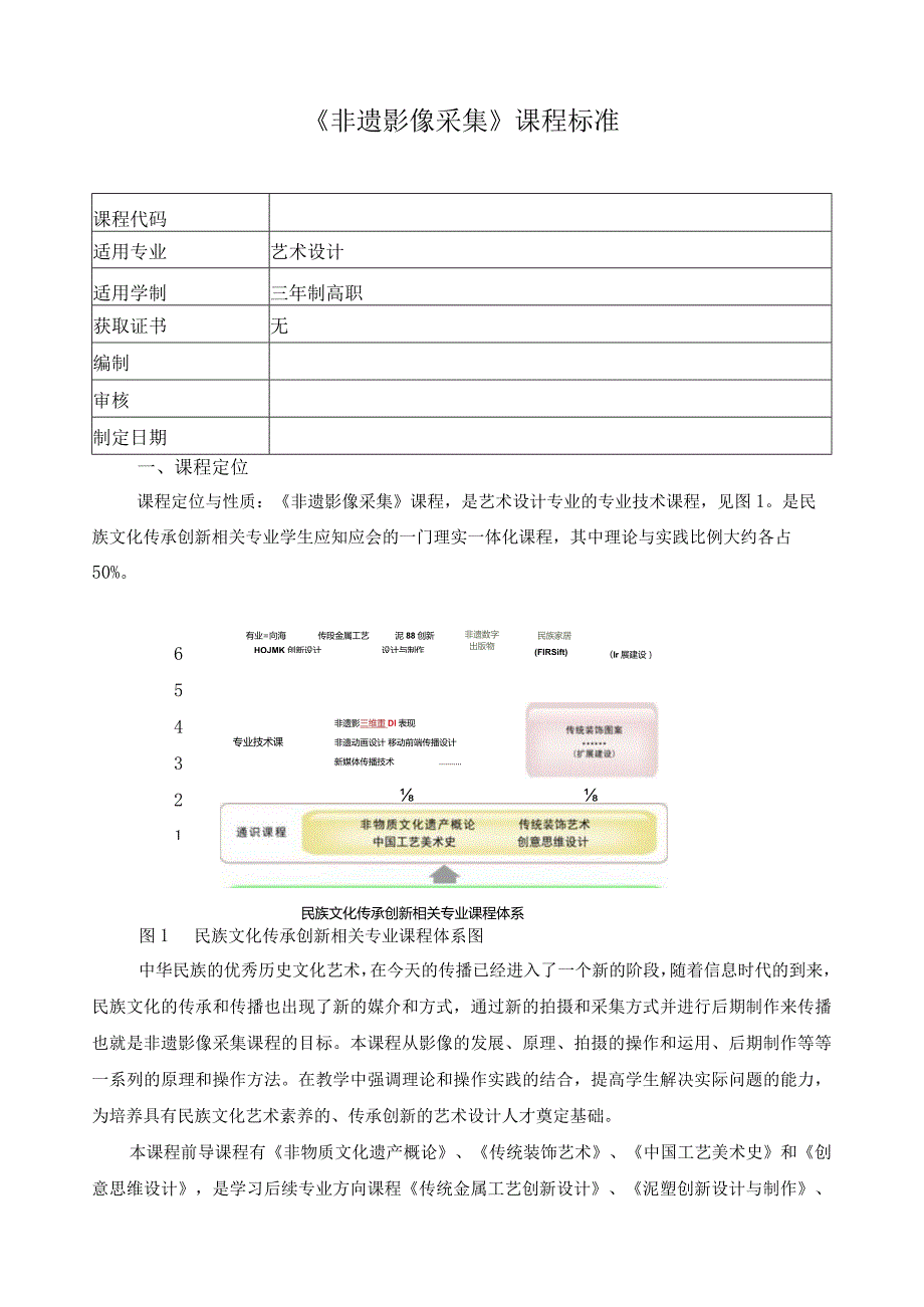 《非遗影像采集》课程标准.docx_第1页