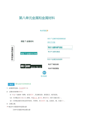 第八单元 金属和金属材料（考点清单）（讲+练）（解析版）.docx