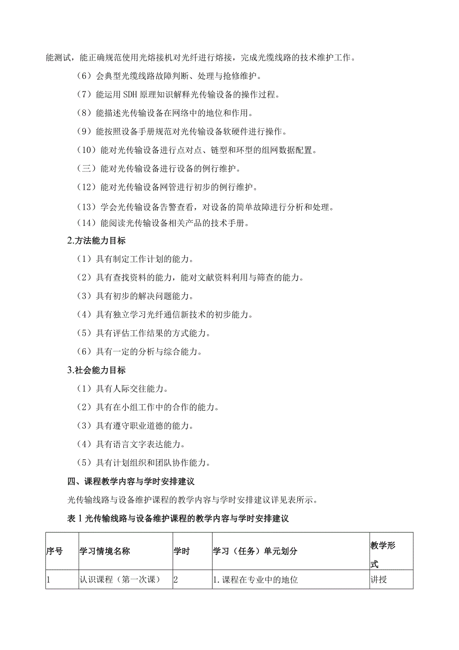 《光传输线路与设备维护》课程标准.docx_第2页