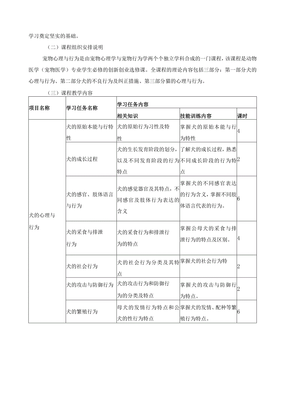 《宠物心理与行为》课程标准.docx_第3页