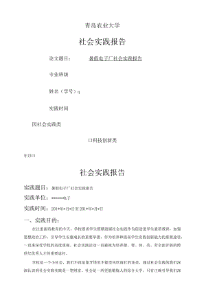 大学生社会实践报告（青岛农业大学）.docx