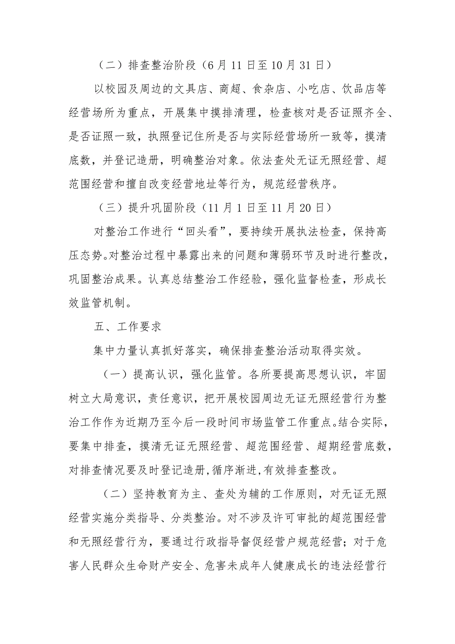 XX县市场监督管理局关于校园及周边无证无照经营行为专项整治工作实施方案.docx_第3页