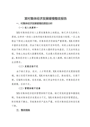 某村集体经济发展缓慢整改情况报告.docx