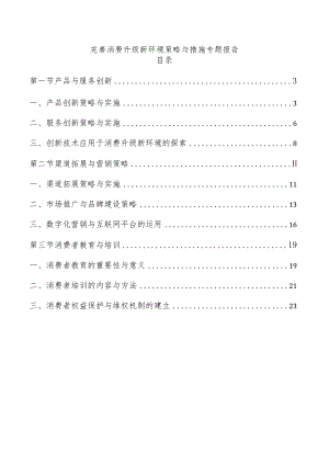 完善消费升级新环境策略与措施专题报告.docx