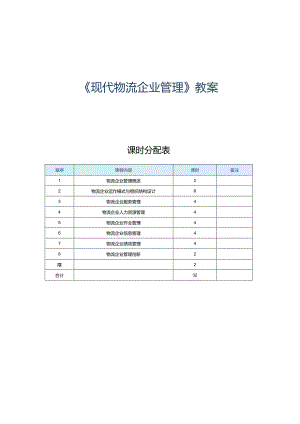 《现代物流企业管理》教案 第一章 物流企业管理概述.docx