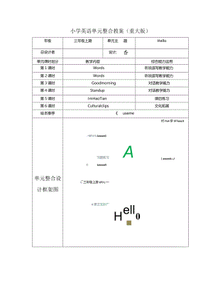 重大版三年级上册Unit1 Hello! Miss Liu大单元整体教学设计.docx