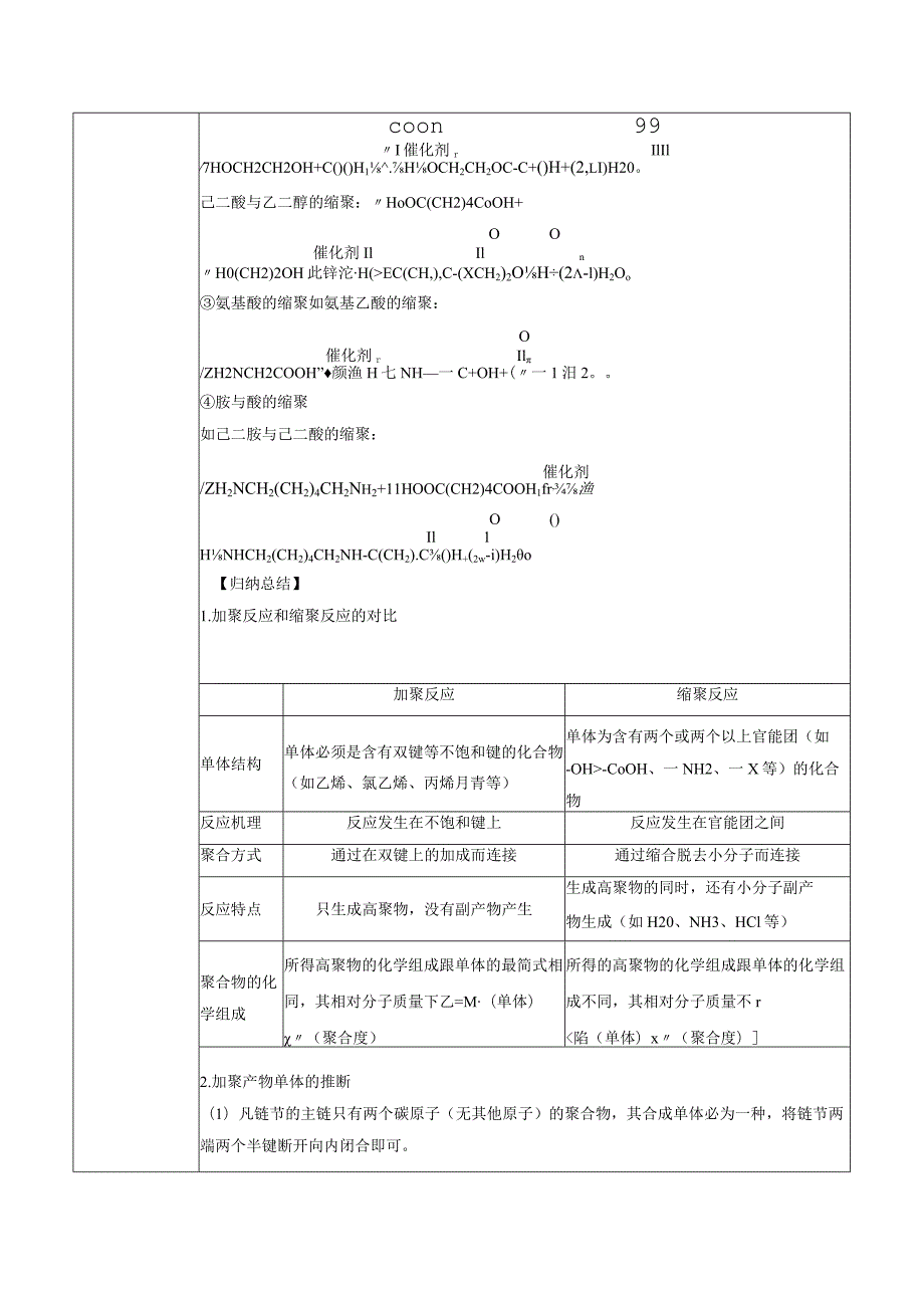 2023-2024学年人教版新教材选择性必修三 第五章第一节 合成高分子的基本方法 教案.docx_第3页