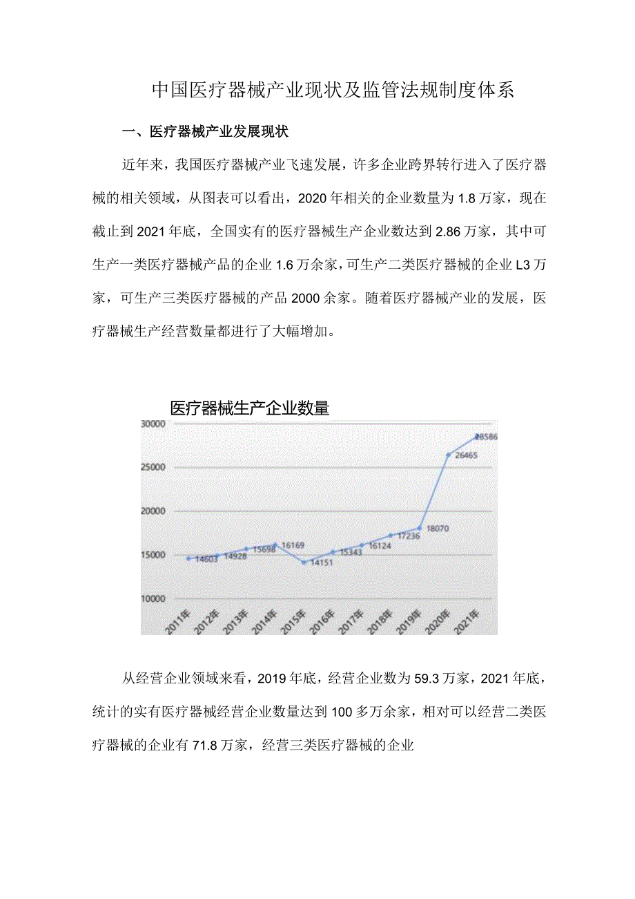 中国医疗器械产业现状及监管法规制度体系.docx_第1页