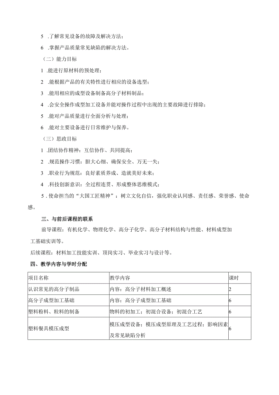 《高分子成型工艺与设备》课程标准.docx_第2页