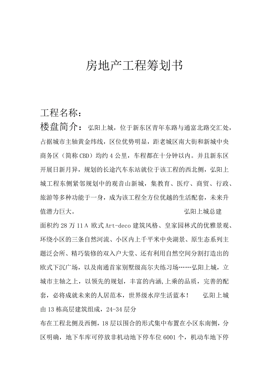 房地产工程项目策划书.docx_第1页