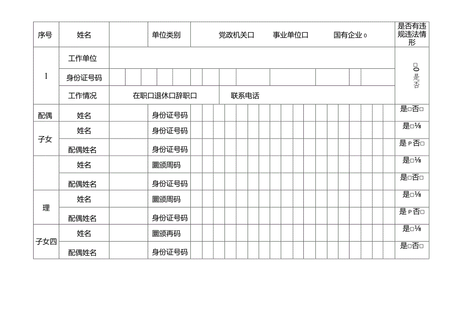 公务人员配偶子女信息登记表 科级（主管副主管）.docx_第3页