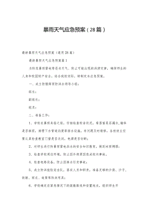 暴雨天气应急预案（28篇）.docx