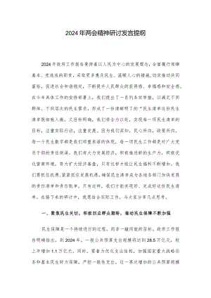 2024年两会精神研讨发言提纲.docx