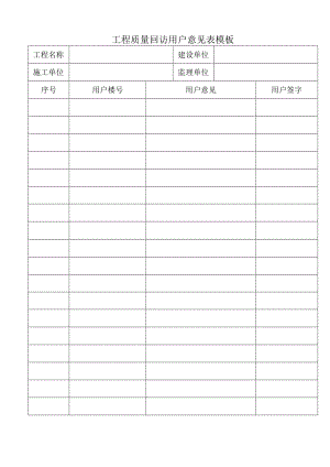 工程质量回访用户意见表模板.docx