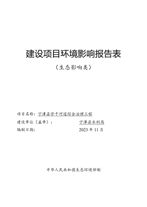 宁津县骨干河道综合治理工程环评报告表.docx