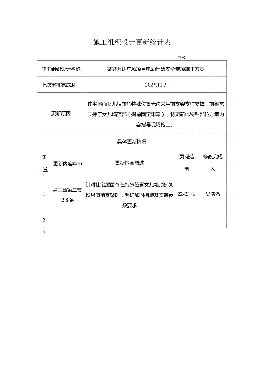 项目电动吊篮安全专项施工方案(只增加低处女儿墙位置)模板.docx_第1页