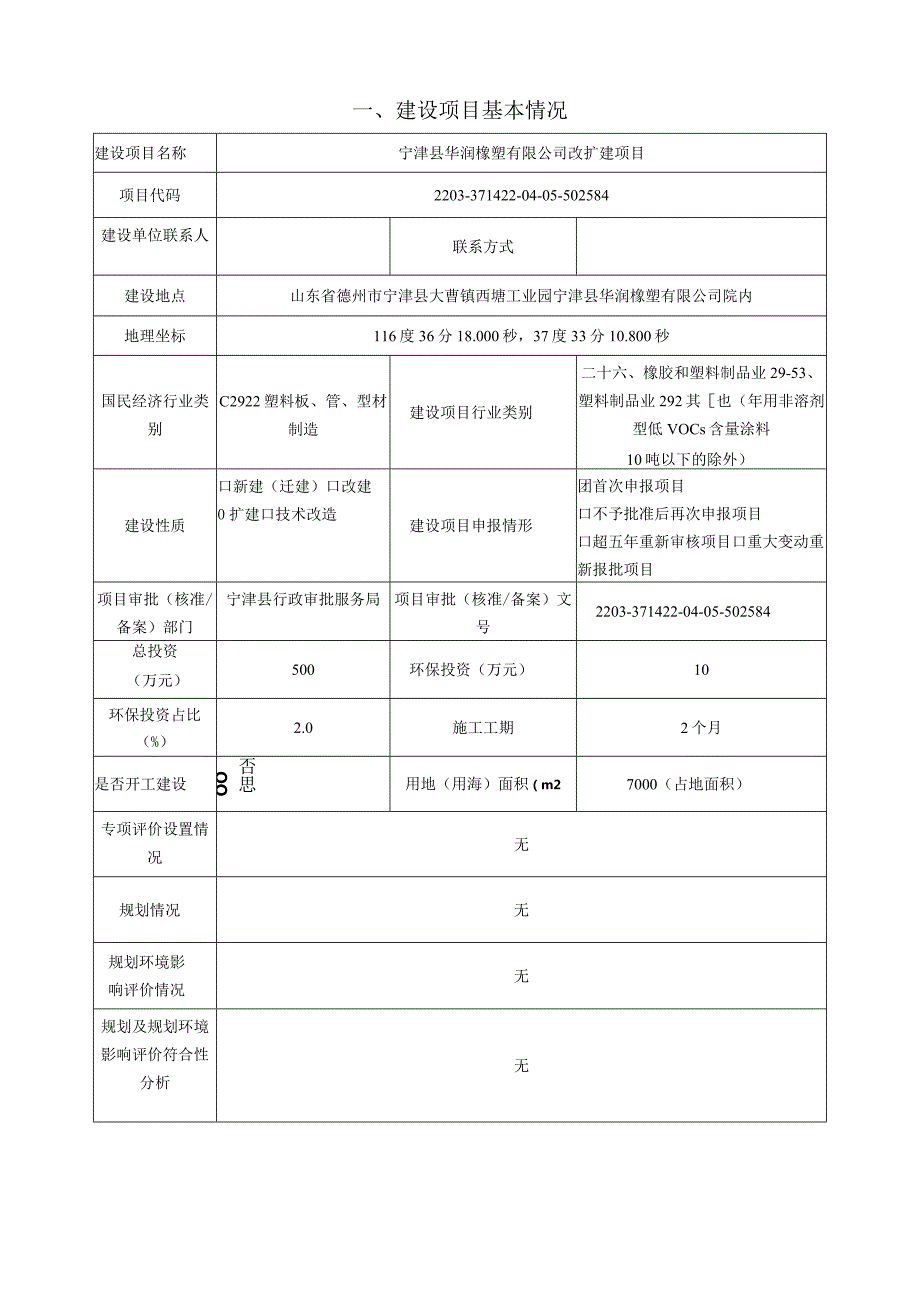 宁津县华润橡塑有限公司改扩建项目环评报告表.docx_第2页