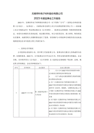 帝科股份：2023年度监事会工作报告.docx