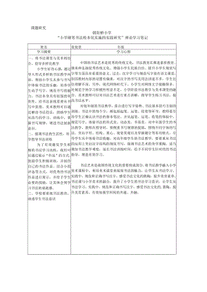 课题研究朝阳桥小学“小学硬笔书法校本化实施的实践研究”理论学习笔记.docx