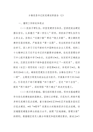 乡镇党委书记抓党建述职报告（2）.docx