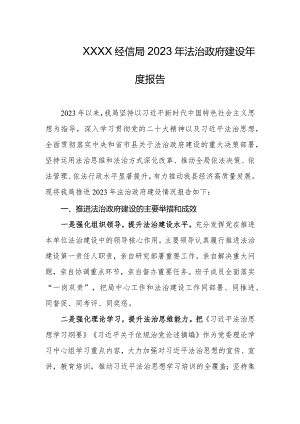 经信局2023年法治政府建设年度报告.docx