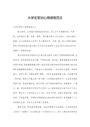 大学生军训心得感悟范文.docx