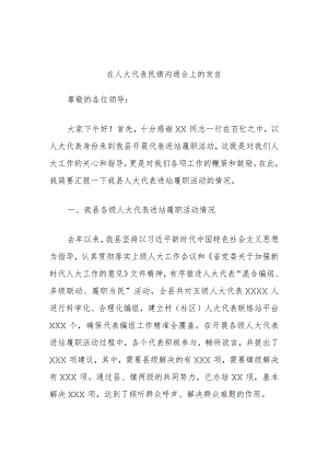 在人大代表民情沟通会上的发言.docx