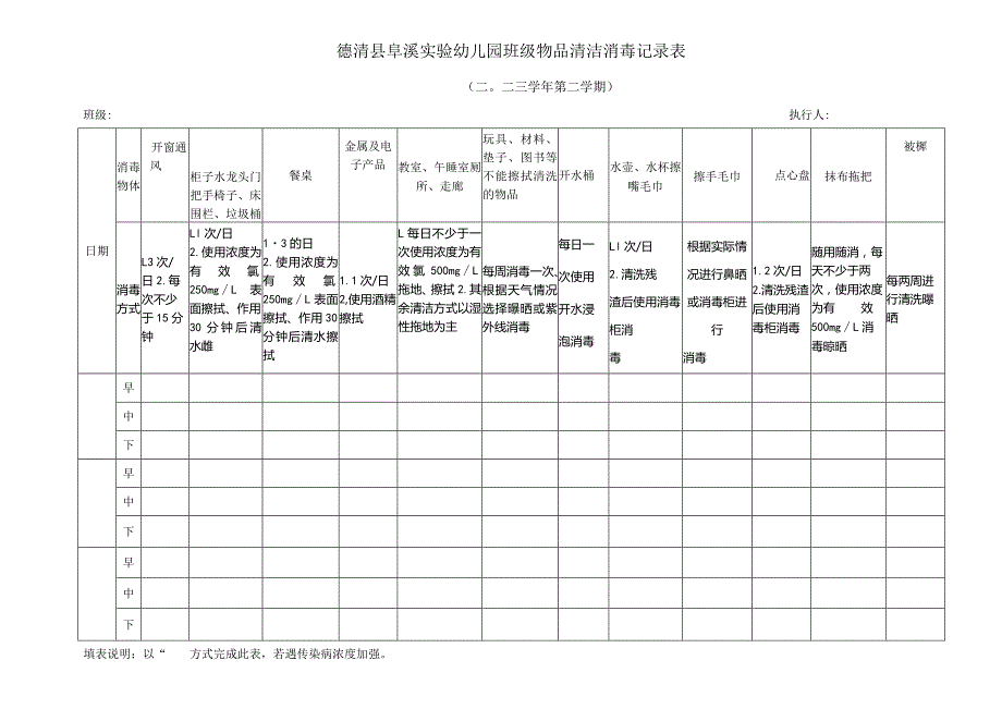 幼儿园：班级卫生大型玩具消毒检查记录表 - 副本.docx_第1页