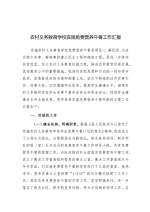 农村义务教育学校实施免费营养午餐工作汇报.docx