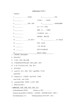 外研版（2019）必修第二册Unit 6 Earth first单词基础知识及语法练习.docx