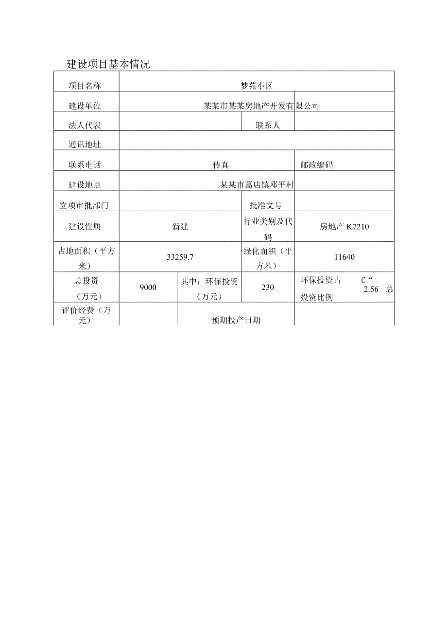 某某房地产开发有限公司梦苑小区建设项目环境影响报告表.docx_第3页