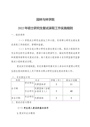 园林与林学院2022年硕士研究生复试录取工作实施细则.docx