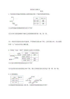 小学：里程表专项练习（作业本原题）.docx