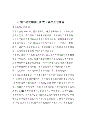 在省书协主席团（扩大）会议上的讲话.docx