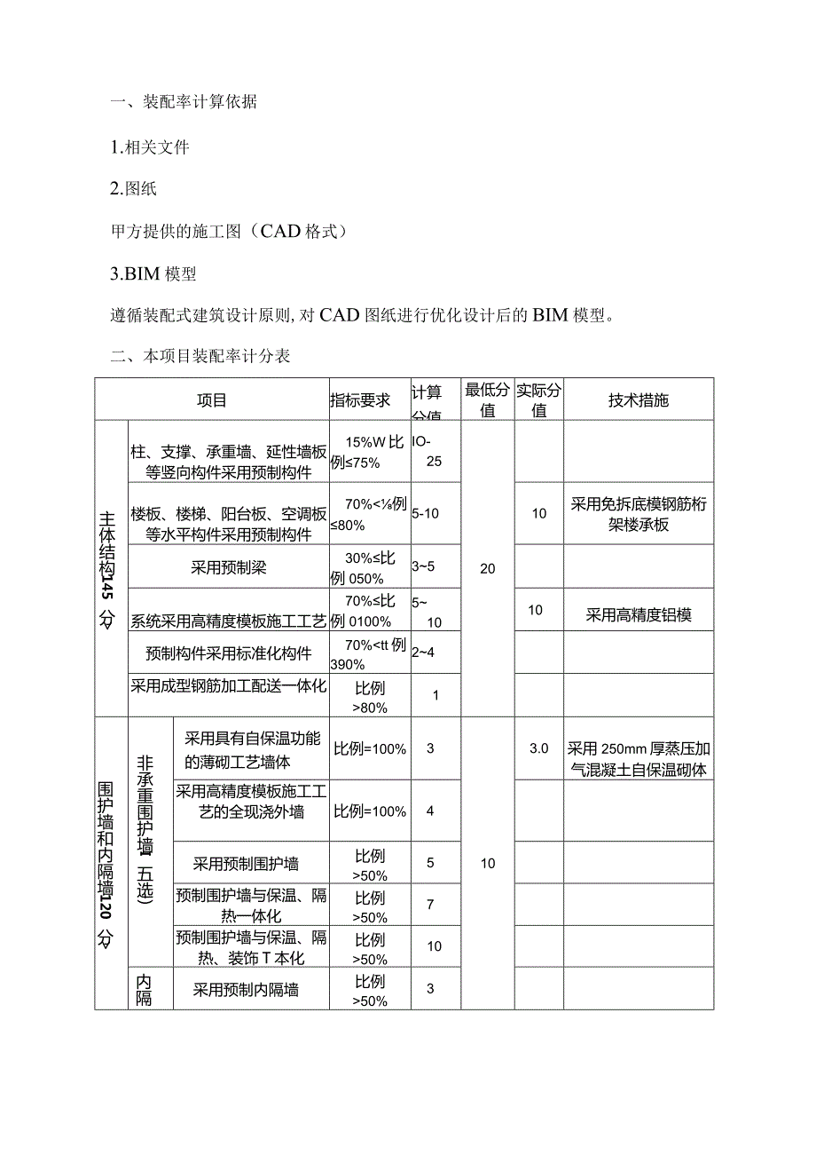 停车楼建设项目工程--综合楼装配率计算书.docx_第2页