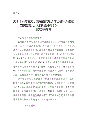 关于发展银发经济增进老年人福祉的实施意见（征求意见稿）的起草说明.docx