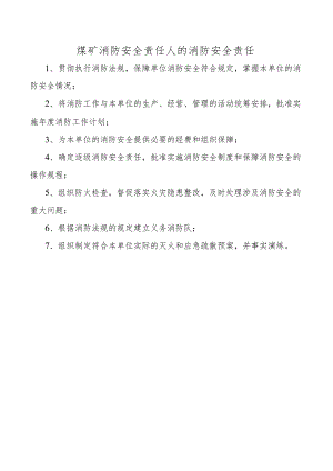 煤矿消防安全责任人的消防安全责任.docx