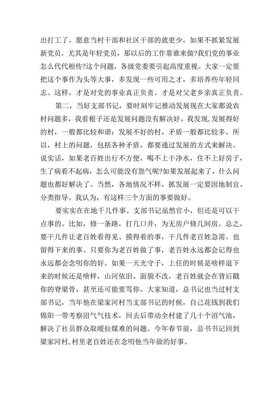 关于如何当好村（社区）支部书记主题交流发言.docx_第3页