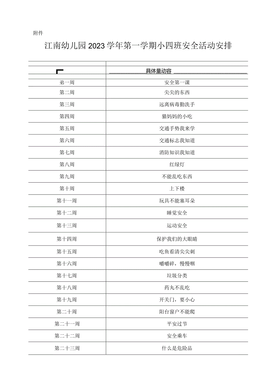 幼儿园：小四班安全计划表.docx_第3页