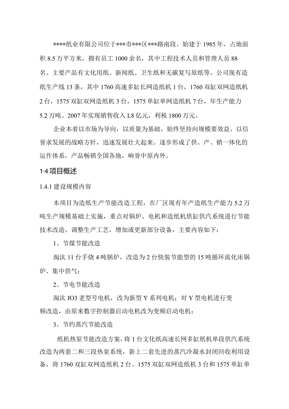 纸业公司综合节能技术改造工程项目可行性研究报告.docx_第3页