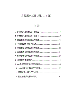 乡村振兴工作综述（12篇）.docx