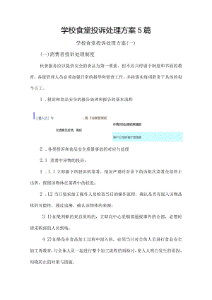 学校食堂投诉处理方案5篇.docx