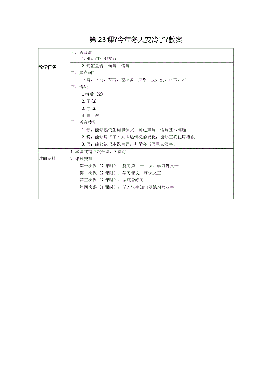 开展汉语初级综合：第23课教(学）案.docx_第1页