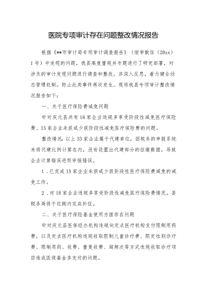 医院专项审计存在问题整改情况报告.docx