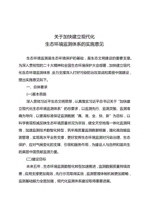 关于加快建立现代化生态环境监测体系的实施意见.docx