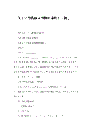 关于公司借款合同模板锦集（35篇）.docx