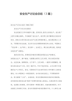 安全生产讨论会总结（3篇）.docx