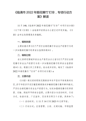 《临清市2022年烟花爆竹“打非”专项行动方案》解读.docx