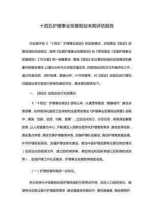 十四五护理事业发展规划末期评估报告.docx